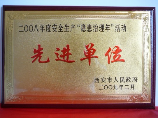 2009年2月，被西安市人民当驹炖为2008年度安全出产“隐患治理年”活动先进单元